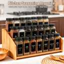24Pcs Spice Jars Containers with Labels4oz Black Seasoning Bottles with Shaker Lids for Rack, Cabinet, Drawer,Empty Square Condiment Pots (24, Black)