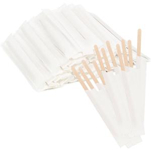ANTETOK 100Pcs Wooden Coffee Stirrers Paper Wrapped 4.3Inch,Individually Wrapped Disposable Coffee Stir Sticks for Coffee,Tea,Cocktail and Hot Chocolate