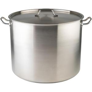 Winware Stainless Steel 80 Quart Stock Pot with Cover, Silver