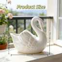 White Ceramic Swan Planter 4.4in (2 Pack) Succulent Small Plant Pot Elegant Swan Decor for Cacti, Mini Plants,for Home, Desk, Window Sill Decoration