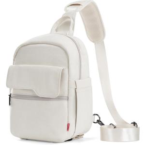 Cwatcun Camera Bag Crossbody Shoulder Messenger Camera Case, Lightweight DSLR/SLR/Mirrorless Photography Bag with Tripod Holder and Rain Cover for Canon, Nikon, Sony, Fuji Cameras, Lens Accessories (Large, Beige)