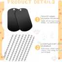 20 Pieces Military Dog Tags Set Including 10 Stainless Steel Army Blank Dog Tags 10 Steel Chains Personalized Pet Oval Pendant Necklaces for Stamping Engraving DIY Halloween Craft(Black)