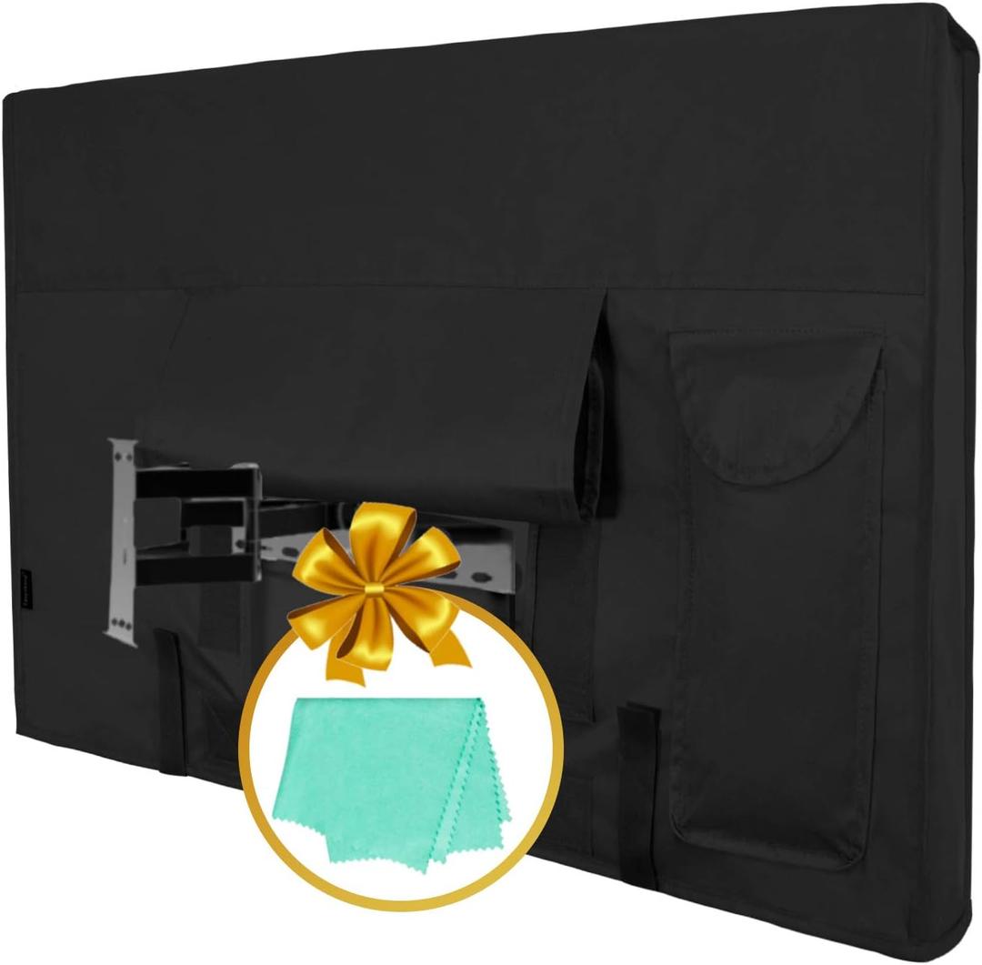 Easy-Going Outdoor TV Cover for 40 to 42 inches LCD, LED, Waterproof, Weatherproof and Dust-Proof TV Screen Protectors with Cleaning Cloth (42 inch,Black)