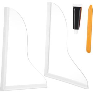 LIFKOME Acrylic Shower Splash Guard for Bathtub and Sink Waterproof 2-Piece Set Corner Splash Shield for Bathroom Use