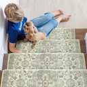 Brakki Bullnose Non-Slip Carpet Stair Treads for Wooden Steps, 7pcs, Grey | Pet Friendly Soft Stair Rugs, 30"x9.5"x1.5", Edging Stair Protectors, Indoor Runner, Reusable and Washable