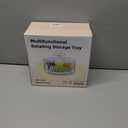 Compact Multifunc Chilled Serving Tray with Clear Rotating Lid,9 Inch Fruit Platter Tray for Parties and Small Cake Stand with Ice Storage Four Compartment Platter for Veggie Sushi Snacks Cupcakes