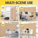 Rantila 2 Large Panels Room Divider,Portable Office Divider,Convenient Movable,Folding Partition Privacy Screen for Bedroom,Dining Room, Study,142" W x 71" H,Beige