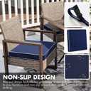 MIULEE Navy Blue 19 x 19 x 3 Outdoor Chair Cushions Waterproof Patio Chair Cushions with Adjustable Straps Set of 2 for Patio Furniture 3-Year Color Fastness Garden Sofa Couch