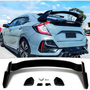 STSEV01 Rear Spoiler Wing Fit for Honda Civic Hatchback 2016-2021 EX/EX-L/LX/Sport/Touring (Hatchback Model only), Glossy Black HighKick Duckbill Type R Style DeckLid Lip Exterior Accessories