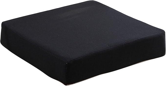 Chair Seat Cushion Memory Foam Square Thick Non-Slip Pads Booster Cushion Seat Cushion Pillow Soft Thick Washable Floor Cushion for Kitchen, Dining, Office Chairs, Car Seats,16x16x2Inch (One Size, Black)
