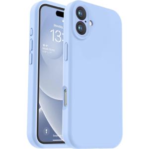 Vooii Compatible with iPhone 16 Case, Liquid Silicone Upgrade [Camera Protection] [Soft Anti-Scratch Microfiber Lining] Shockproof Phone Case for iPhone 16 6.1 inch - Light Blue