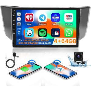 4GB 64GB Stereo for Lexus RX300 RX330 RX350 RX400H 2004 2005 2006 2007 2008 2009 CarPlay Radio 8 Core Android 15 Head Unit Backup Camera IPS 9" Touchscreen GPS DSP 59UI