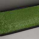 Ottomanson Artificial Grass Puppy Potty Training Pad with Tray, 15" x 30" Reusable Pee Pad for Small Pets and Dogs