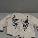 SOLY HUX Women's Summer  Outfits Floral Bow Tie Front Puff Sleeve 1  Blouse.S