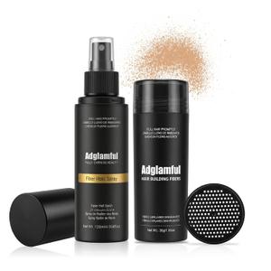 Hair Building Fibers Kit for Thinning Areas, 30g Fiber Powder + 122ml Fiber Hold Spray, Natural-Looking Hair Thickener for Men & Women, Long-Lasting & Fuller Appearance, Medium Blonde