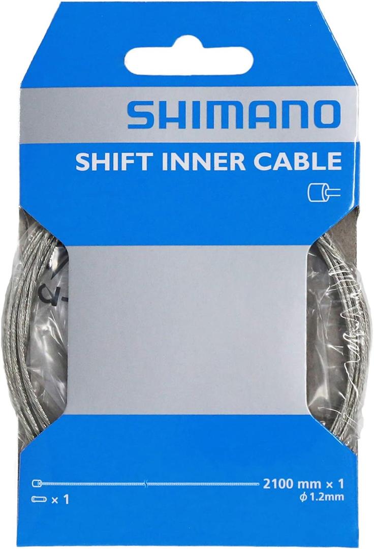2 Pcs Shimano Standard Zinc-coated Derailleur Cable Shift Cable(1.2x2100-mm)