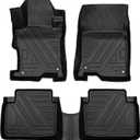 Floor Mats Compatible with 2008-2012 Honda AccordAll Weather Waterproof Durable Anti-Slip Odorless Custom-fit Front Rear Rows Full Set Carpet Protection TPE Liner