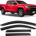 Voron Glass Tape-on Extra Durable Rain Guards for Chevrolet (Chevy) Colorado/GMC Canyon 2015-2022 Crew Cab, Vent Window Visors, Window Deflectors, 4 Pieces - 100288