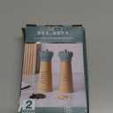 Rae Dunn Salt and Pepper Grinder Set of 2 - Bamboo Sea Salt Pepper Grinder - Classy Salt and Pepper Shakers - Pepper Mill & Salt Mill, Sage