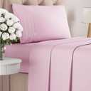 Twin Size 3 Piece Sheet Set - Comfy Breathable & Cooling Bed Sheets Set - Hotel Luxury Bedding for Women, Men, Kids, Teens, Boys & Girls - Deep Pockets, Soft and Wrinkle Free - Oeko-Tex - Light Pink