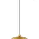 KoKo&Yukina 8 Inch Globe Pendant Lighting for Kitchen Island Mid Century Modern Hanging Light Fixture with Clear Globe Glass Gold Brass Hanging Ceiling Lights for Sink Bathroom Entryway (Bulb Incl.)