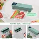 Mini Vacuum Sealer for Food, 3 in 1 Portable Vacuum Food Sealer Machine with 15 Vacuum Bags, Wet and Dry Use, Digital Countdown Timer, Ideal for Home Kitchen and Travel Use