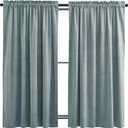 NICETOWN Greyish Blue Velvet Curtains 52" x 63", 2 Panels - Thermal Insulated for Boys Bedroom, Living Room and Office Privacy Protection Drapes