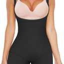 VVX Shapewear for Women Tummy Control Open Bust Body Shaper Butt Lifting Seamless Bodysuit High Waist Fajas (Medium/Large, Wide Straps-black)