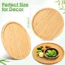 Meanplan 5 Pcs Round Charcuterie Board Bulk Bamboo Round Tray Fall Wooden Serving Platter Wood Serving Tray with Rim for Fruit Bread Salad Pizza Party Decor (13.5 Inch)