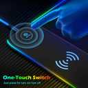 RGB Gaming Mouse Pad Wireless Charging 15W with LED Cable, XXL Large Mousepad 800x300x4mm with 13 Light Modes Non-Slip Rubber Base, Waterproof Computer Mat for Home Office Gaming Keyboard Desk Decor