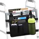 LIGHTMEUP Walker Bag Walker Basket with Cup Holder - Suit for Adult Folding Walkers Rollator Organizer Carry Storage Pouch Water-Resistant Armrest Accessories for Seniors, Elderly, Handicap