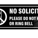Pack No Soliciting Sign for House/Business- Self-Adhesive, 8" x 3" Acrylic No Soliciting Sign for Front Door- Do Not Knock Or Ring Bell Sign, Funny No Solicitation Signs for Yard Door Porch Home Wall Decor