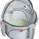 Fisher-Price Portable Bassinet On-The-Go Baby Dome, Travel Play Space with Developmental Newborn Toys & Canopy, Puppy Perfection