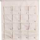 Fabric Advent Calendar with 24 Numbered Pockets, 67 x 42 cm, White Hanging Wall Calendar to Fill Yourself For Christmas Ornaments