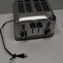 Cuisinart 4 Slice Compact Stainless Steel Toaster with Extra-Wide Slots for Bread, French Toast, Bagels & Pastries, Defrost & Reheat Functions, CPT-180P1, Brushed Stainless, Removable Crumb Tray