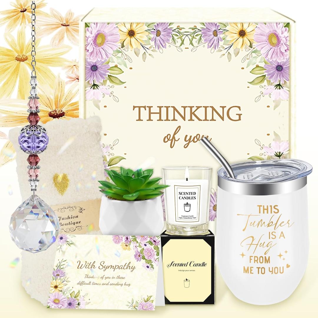 Sympathy Gift Baskets, Sympathy Gifts for Loss of Loved One, Dad, Mom, Husband, Friend, Grief Condolences Bereavement Gift Ideas, Grief Basket for Women, Sorry for Your Loss Care Package