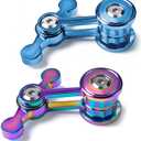 Fidget Spinner for Adults, Metal Silent Figette Office Desk Toy Quiet Cool Gadgets Gifts for Teen Boys Kid Anxiety Stress Relief Calm Down Sensory Autism Autistic ADHD Airplane Travel (Color+Blue)