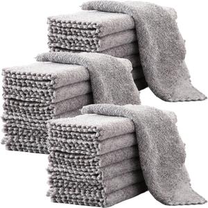 20 Pack Kitchen Dish Cloths Super Absorbent Coral Fleece Dish Cloths, Reusable Washable Fast Drying Rags, Nonstick Oil Microfiber Lint-Free Kitchen Cleaning Towels for Furniture Car Tea Bowl 10 x 10"