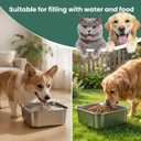 ZPUFAW 1.2 Gallons Dog Water Bowl, Stainless Steel Large Capacity Durable Dog Water and Food Bowl, Suitable as Outdoor Dog Travel Bowl