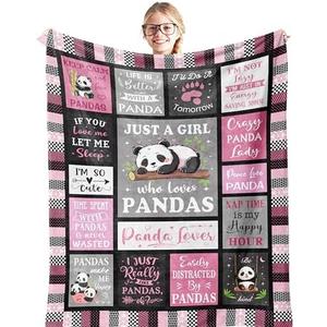 Nicetous Panda Blanket, Panda Gifts for Girls/Women, Pandas Lover Gifts Throw Blanket 50x40in