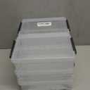 Sooez 6 Pack Extra Large Pencil Box, Plastic Pencil Case Crayon Box Bulk, Clear Marker Organizer Plastic Containers with Lid, Stackable Storage Boxes for Art Craft, Pen, Back to School Supplies, Black