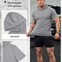 Evervibe 3 Pack Men's Hoodies Short Sleeve Shirts, 3-Color, XX-Large (XXL)