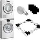Kiss Core Upgrade Washer Dryer Stacking Kit, Universal Washer Dryer Stacking Kit Adjustable 29/28/27/26/25/24 Inch, Small Space Saving Solution Stacking Kit for Washer and Dryer with Ratchet Strap