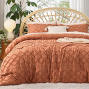 Lunarable Abstract Coverlet, Modern Stripes in Monotone Chevron Geometric Design in Tangerine Tone, 3 Piece Decorative Quilted Bedspread Set with 2 Pillow Shams, Queen Size, Dark Orange and White, 88" X 88" + 2 Shams 30" X 20". Oversized - Great cove