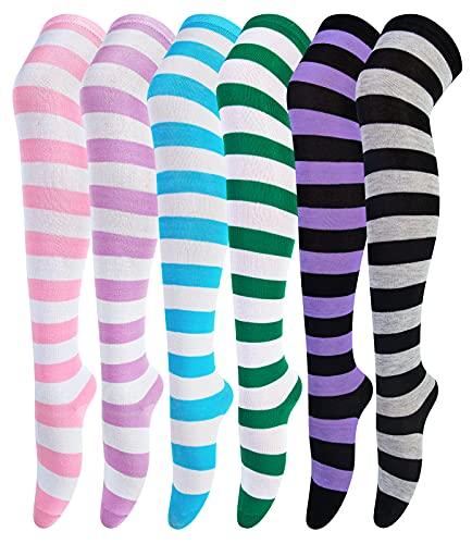 Chalier Thigh High Socks for Women Casual Thigh Socks Soft Comfort Womens Stockings for Holidays, Classical Style, One Size
