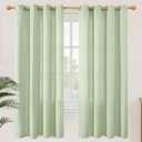 YoungsTex Sage Linen Curtains 72 Inch Length for Living Room, Light Filtering Textured Drapes Rustic with Grommet for Bedroom Farmhouse Privacy Burlap Spring Decor, Set of 2 Panels, 52 X 72 Inch