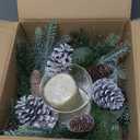 18" Christmas Wreath for Table Centerpieces Advent Wreath with Flameless Candles Table Wreath with Detachable Glass Holder Rusitc Christmas Candle Centerpieces Artificial Wreaths for Front Door Window