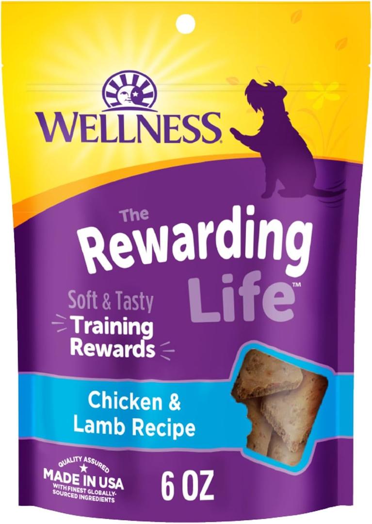 Wellness Rewarding Life Soft Dog Training Treats, Natural, Grain Free, Chicken and Lamb Recipe, 6 oz Bag (EXP 02/07/27)
