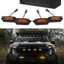 Seven Sparta 4 PCS Grill Led Lights with Fuse Adaptor Compatible with 2024-2025+ Toyota Tacoma TRD OEM Front Grille, including Sport, Off-Road, PreRunner, except TRD Pro (Amber Light with Amber Shell)