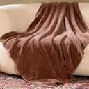 Chenille Throw Blanket for Couch, Cozy Soft Blanket Lightweight Decorative Throw for Living Room Sofa Chair, Stylish Home Decor, Ideal for Gifting, Brown 50"x60"